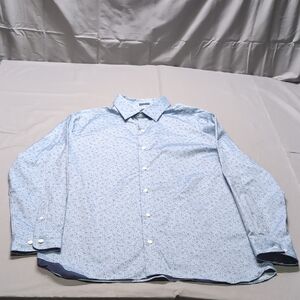 Fairlane Mens Blue‎ Casual Button Down Shirt with Classic Collar Floral Size XL